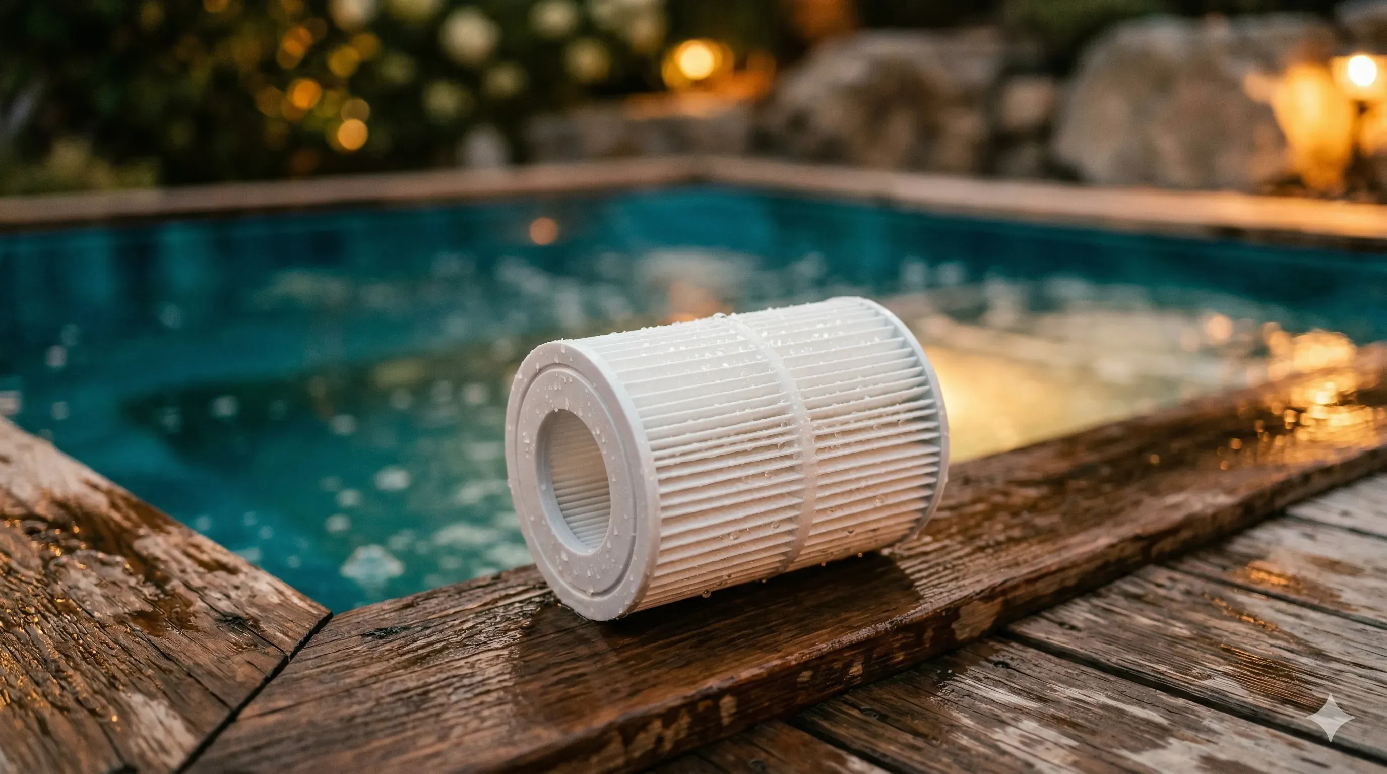 Hot tub control panel with filter cycle settings displayed